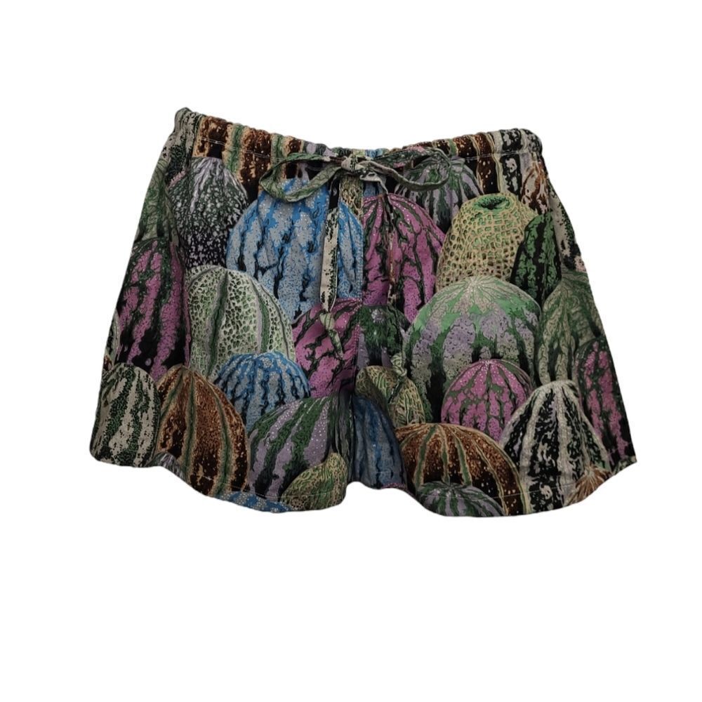 HANDMADE melon watermelon pull on drawstring baggy shorts S/M